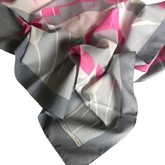 Marco Corsari Floral Scarf Grey Pink White - Picture 1 of 9